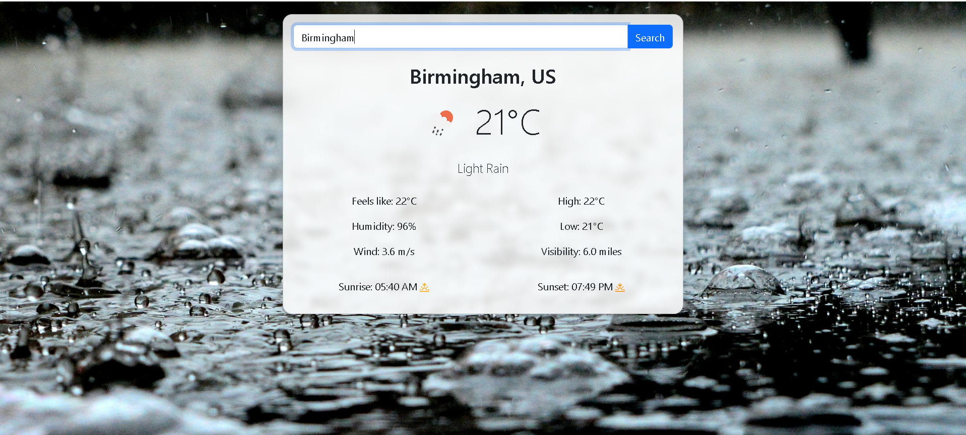 Weather App Screenshot